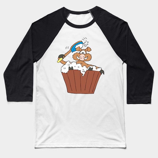 wild boar bathing Baseball T-Shirt by drawn freehand